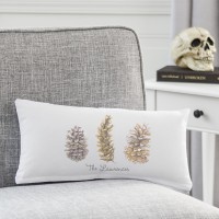 Cathys Concepts Personalized Pinecone Cotton Lumbar Pillow YCT4682